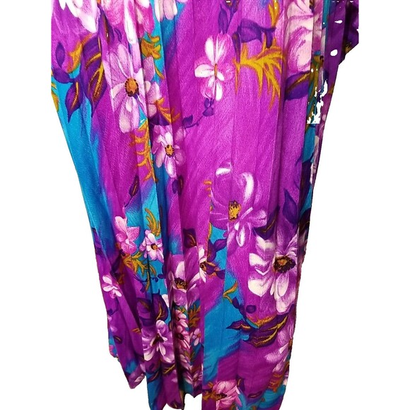 VTG 70s SUN FASHIONS OF HAWAII KAFTAN ACCORDION PLEATED MAXI Gown DRESS     T43 - Picture 2 of 7